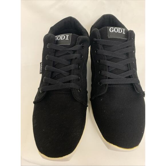 Godi Unisex Sneakers Mens 10 Women’s 11.5 Canvas Nwt Black - Picture 2 of 6